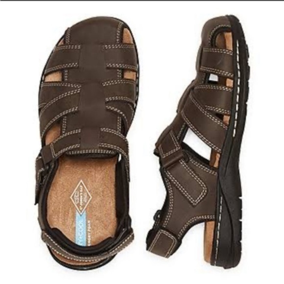 St. John's Bay Mens Felix Strap Sandals NEW Mens brown shoes Memory Foam Sz 12M - Picture 1 of 10